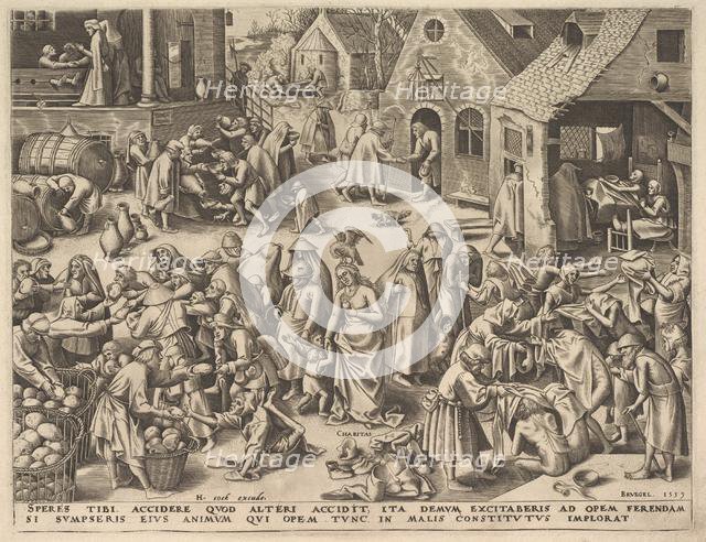 Charity (Charitas) from The Virtues, 1559. Creator: Philip Galle.