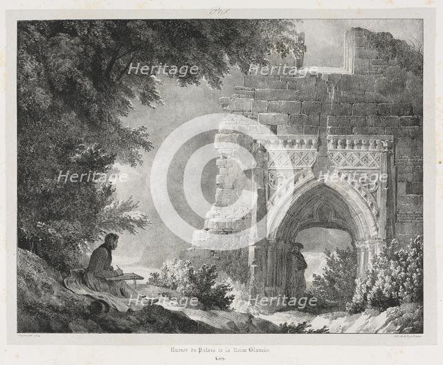 Picturesque and Romantic Journeys in Old France: Ruins of the Palace of the White Queen, 1824. Creator: Alexandre-Evariste Fragonard (French, 1781-1850).