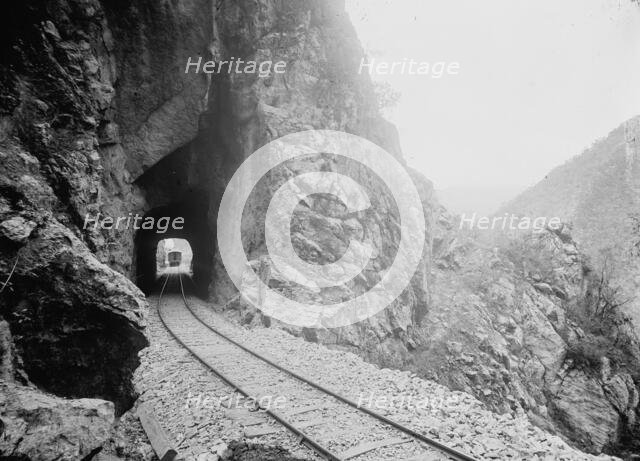 Inside Tunnel 4, Temasopa Canon (i.e. Tamasopo Canyon), between 1880 and 1897. Creator: William H. Jackson.