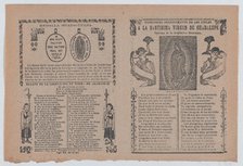 Broadsheet relating to the Virgin of Guadalupe who is shown flanked by angels, 1901., 1901. Creator: José Guadalupe Posada.