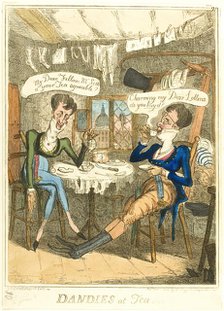 Dandies at Tea, 1818. Creator: Isaac Robert Cruikshank.