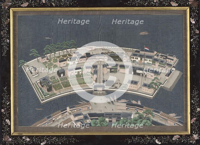 The island of Deshima, c.1833-c.1836. Creator: Workshop of Kawahara Keiga.