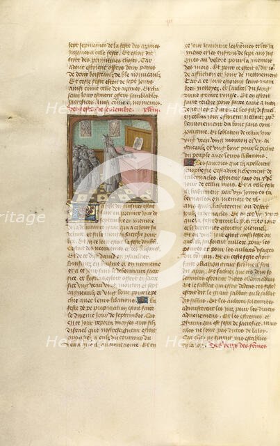 The High Priest Sacrificing a Lamb; Miroir Historial, about 1475. Creator: Unknown.