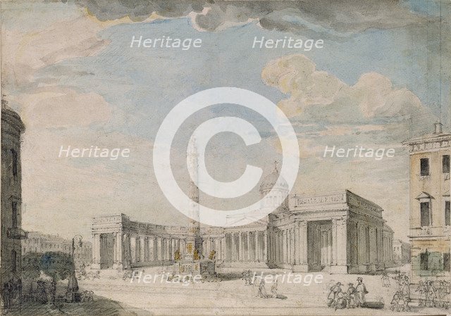 The Kazan Cathedral in Saint Petersburg, c. 1800. Artist: Voronikhin, Andrei Nikiforovich (1759-1814)