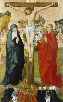 The Crucifixion with Donor Portraits of Wigand Märkel and His Family, c1503-1505. Creator: Frankfurt Master c1500Hans Kaldenbach workshop ?.