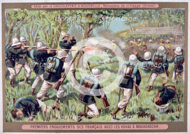 'An Engagement against the Hovas of Madagascar', 1883-1896. Artist: Unknown