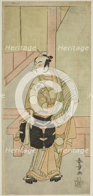 The Actor Ichimura Uzaemon IX as the Hairdreser Komagata Ikkaku in the Play Fuji no Yuki..., c.1770. Creator: Shunsho.