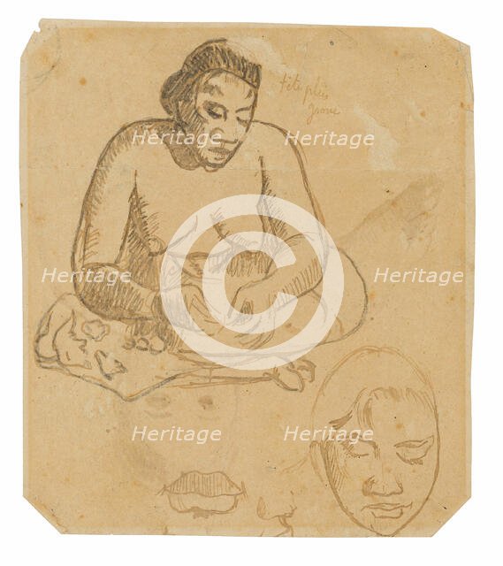 Seated Tahitian Woman (recto); Standing Tahitian Woman (verso), 1891/93. Creator: Paul Gauguin.