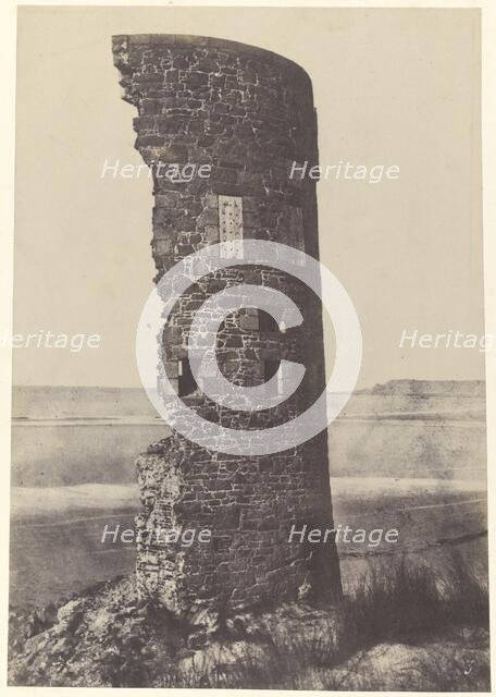 Tower Struck by Lightning, Saint-Ouen Bay, 1854. Creator: Thomas Sutton.
