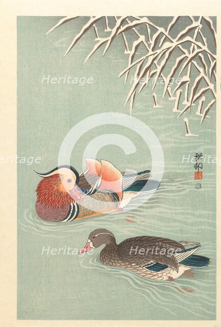 Mandarin ducks, 1925-1936. Creator: Ohara, Koson (1877-1945).