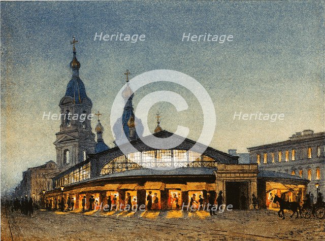 The Hay The Sennaya Square and the Saviour Church in Saint Petersburg. Artist: Lytkin, Anton Sergeevich (1840-1901)