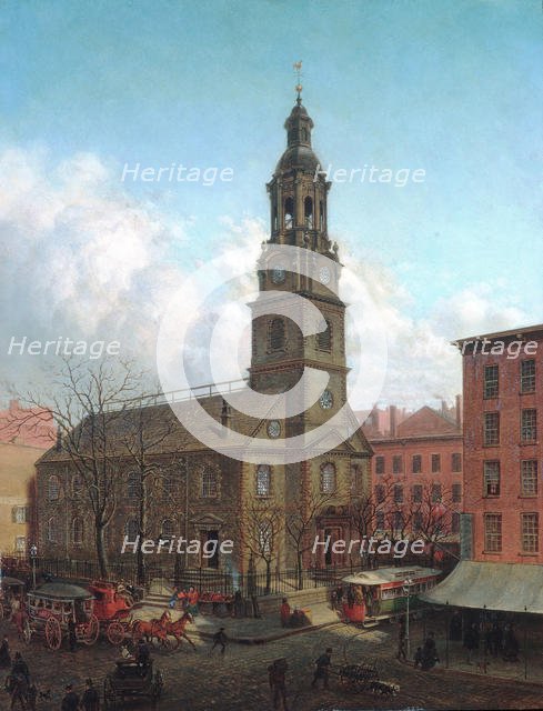 The North Dutch Church, Fulton and William Streets, New York, 1869. Creator: Edward Lamson Henry.