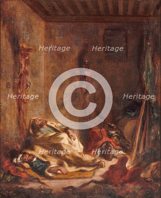 A guardhouse in Meknès, 1847. Artist: Delacroix, Eugène (1798-1863)