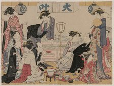 Entertainment on a Balcony by the Water at Nakasu..., 1783. Creator: Torii Kiyonaga (Japanese, 1752-1815).