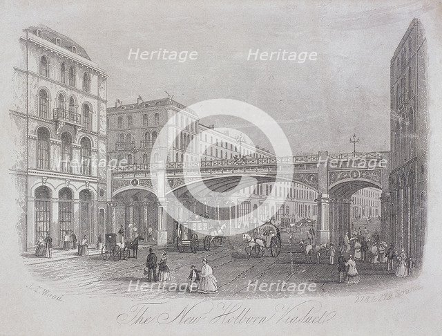 Holborn Viaduct, London, c1870. Artist: Anon