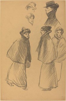 Figure Studies [recto], late 19th-early 20th century. Creator: Theophile Alexandre Steinlen.