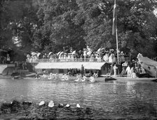 Rowing crew preparing for a boat race, watched by spectators, Oxford, Oxfordshire, c1860-c1922. Artist: Henry Taunt