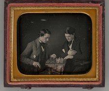 Untitled (Two Men Playing Chess), 1852. Creators: Charles Richard Meade, Henry W. Meade.