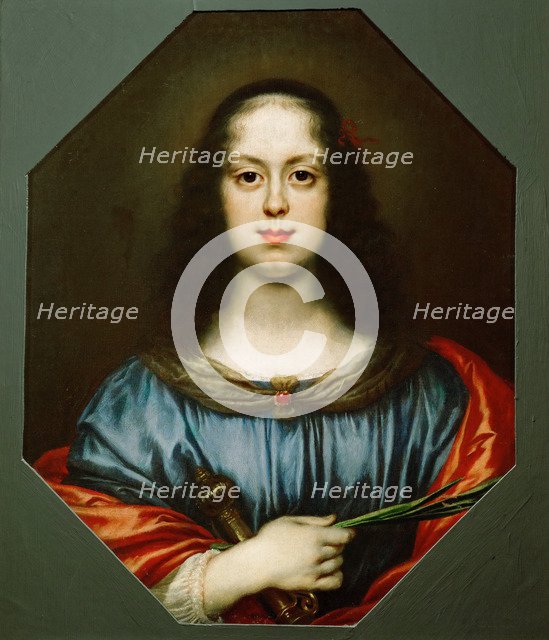 Portrait of Vittoria della Rovere (1622-1694) as Saint Catherine, 1640s. Artist: Dolci, Carlo (1616-1686)