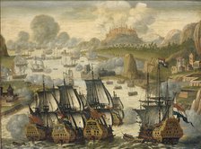 The Sea Battle of Vigo Bay, 23 October 1702, ca 1705. Artist: Netherlandish master  