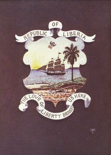 The Shield, Emblems, and Motto of Liberia as established in 1847, 1906. Creator: Unknown.