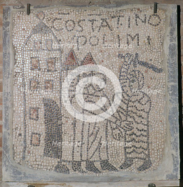 Medieval mosaic of the sack of Constantinople, 5th century. Artist: Unknown