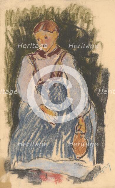 Girl with a jug, around 1930. Creator: Zolo Palugyay.