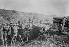 British clearing ground for Howitzer, between 1914 and 1918. Creator: Bain News Service.