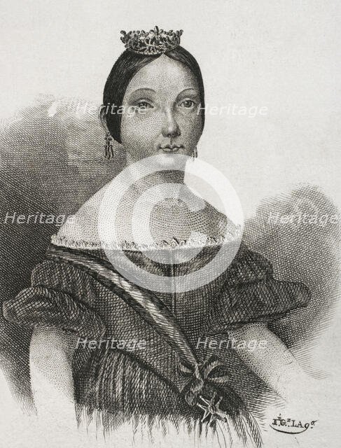 Isabella II (1830-1904), Queen of Spain (1833-1868), 1842.  Creator: Jose Gomez.