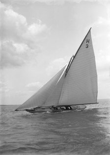The 8 Metre class cutter 'Windflower' (H3), 1911. Creator: Kirk & Sons of Cowes.