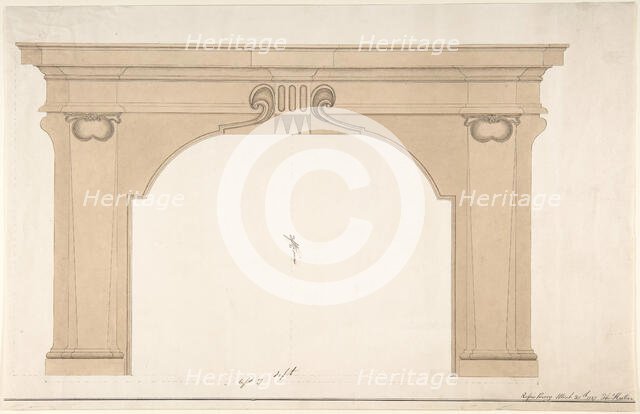 Design for a fireplace, 1827. Creator: Thomas Heiton.