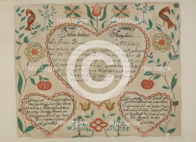 Fraktur, 1935/1942. Creator: Roy S. Brown.