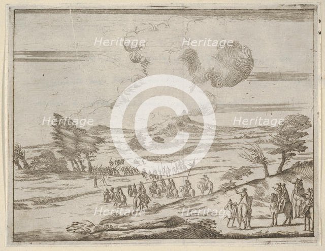 Following Francesco I d'Este's Example, His Troops Safely Pass Torrents During Extreme Wea..., 1659. Creator: Bartolomeo Fenice.