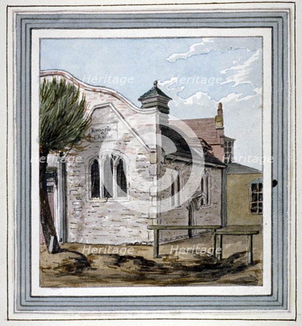 View of Kingsland Chapel, Kingsland Road, Hackney, London, c1800. Artist: Anon