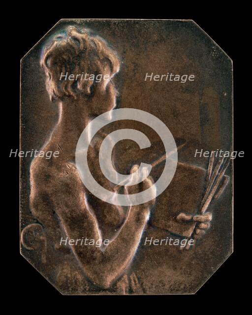 Painting (La peinture) [obverse], 1897. Creator: Alexandre Louis Marie Charpentier.