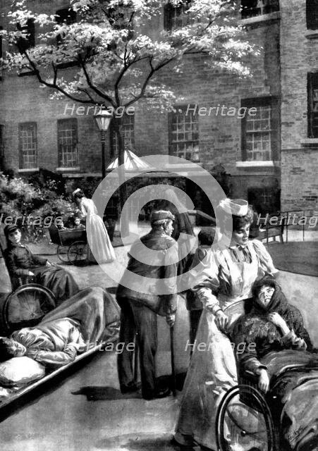 Convalescent: a sketch at the London Hospital, 1898. Creator: Unknown.