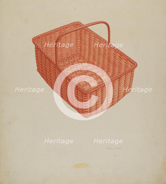 Shaker Laundry Basket, c. 1939. Creator: Orville A. Carroll.