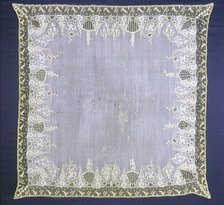 Handkerchief, England, 18th century. Creator: Unknown.