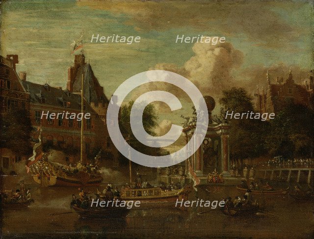 The arrival of the embassy of Muscovy in Amsterdam on August 1697, um 1700. Artist: Storck, Abraham (1635-1710)