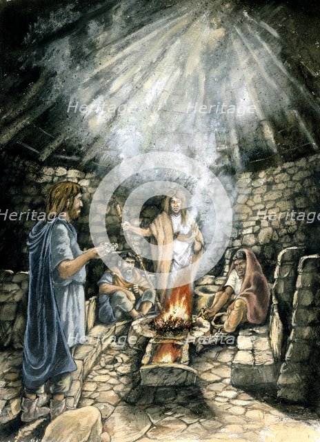 Shrine at Nornour, Isles of Scilly, 3rd century, (c1990-2010). Artist: Peter Dunn.