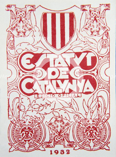 Cover of the official edition of the Statute of Catalonia, 1932.