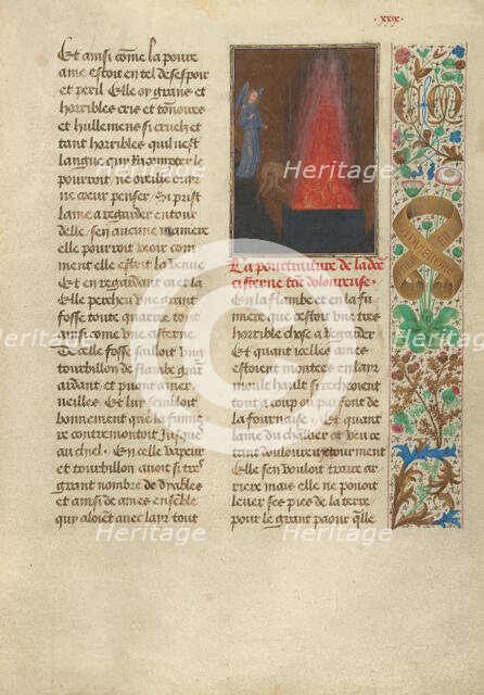 Demons Dragging Tondal into the Infernal Cistern; Les Visions du chevalier Tondal, 1475. Creator: Simon Marmion.