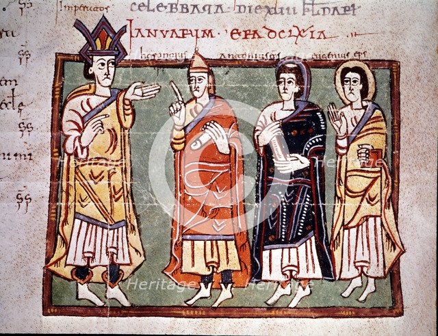 Council held in 622, miniature in the 'Codex Albeldense' (Codex Conciliorum Albeldensis seu Vigil…