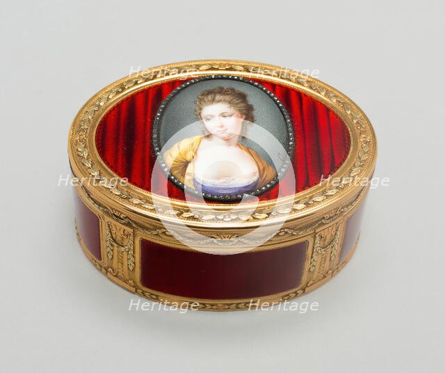 Snuff Box: Portrait of Duchess of Marlborough, Paris, c. 1775. Creator: Nicolas André Courtois.