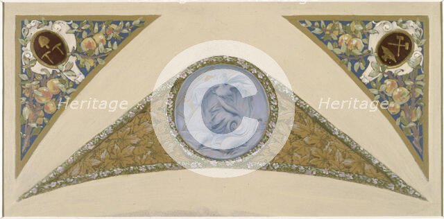 Sketch for the 'festival staircase' at the Hotel de Ville in Paris: Pisces, between 1888 and 1898. Creator: Luc Olivier Merson.