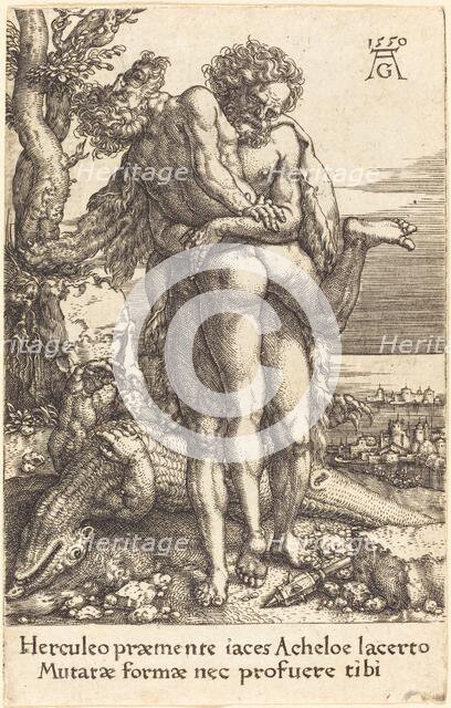 Hercules Fighting the Rivergod Achelus, 1550. Creator: Heinrich Aldegrever.