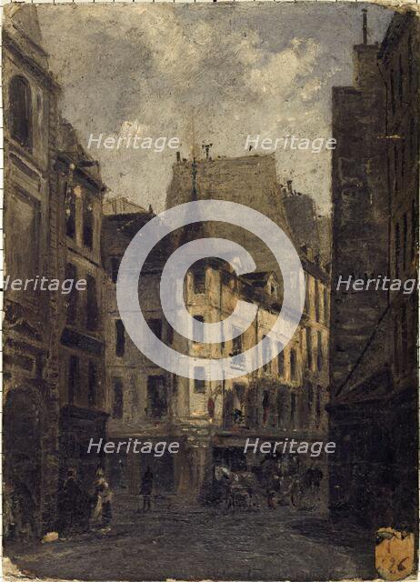 Rue de l'Ecole-de-Medecine with Marat's house, current 6th arrondissement, c1855 — 1865. Creator: Charles Fichot.