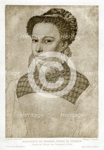 Marguerite de Navarre, queen consort of King Henry II of Navarre, (19th century).Artist: Dujardin