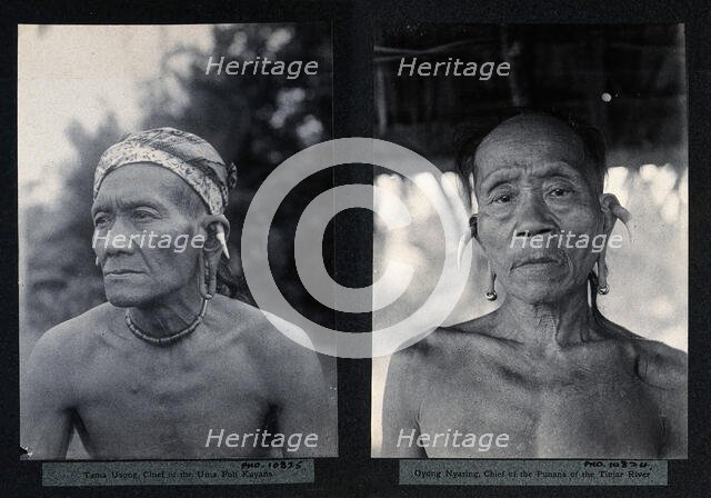 Sarawak: two tribal chiefs, c1900. Creator: Unknown.