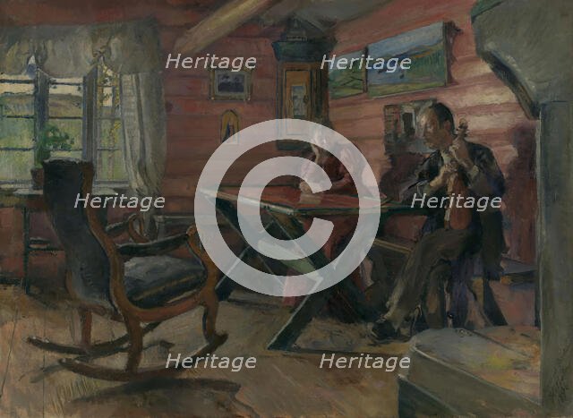 The Old Cottage at Kolbotn, Hulda and Arne Garborg's Home, 1896. Creator: Harriet Backer.